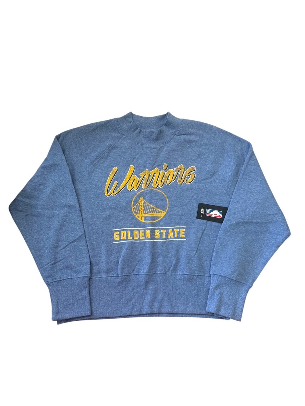 NWT Golden State Warriors Blue Crop Mock Neck Sweatshirt Size XL